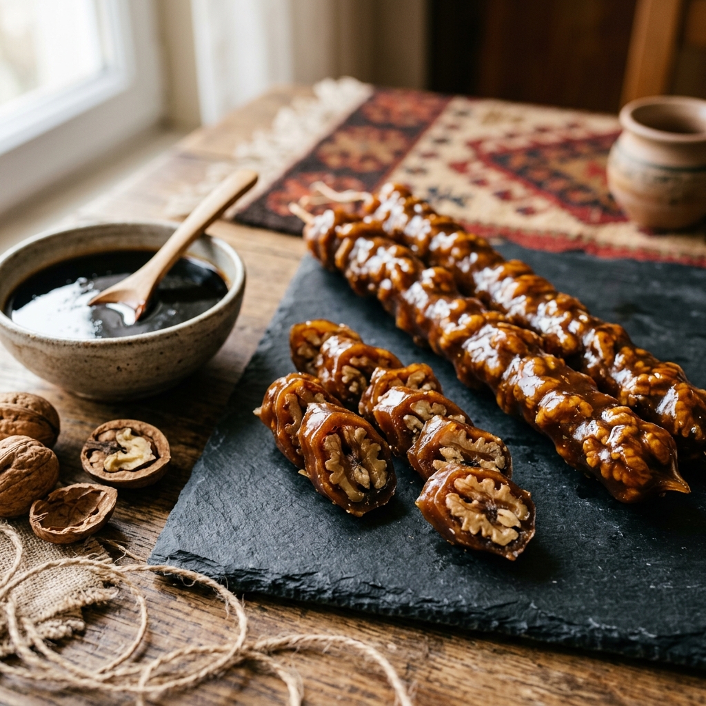 Original Cevizli Sucuk (Walnuss-Pestil) | Anadoa Rezepte