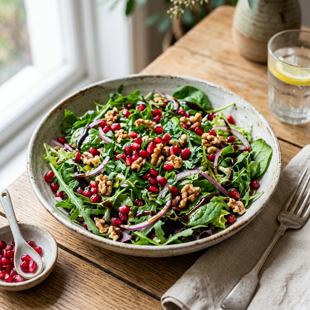 Frischer Granatapfel-Walnuss-Salat