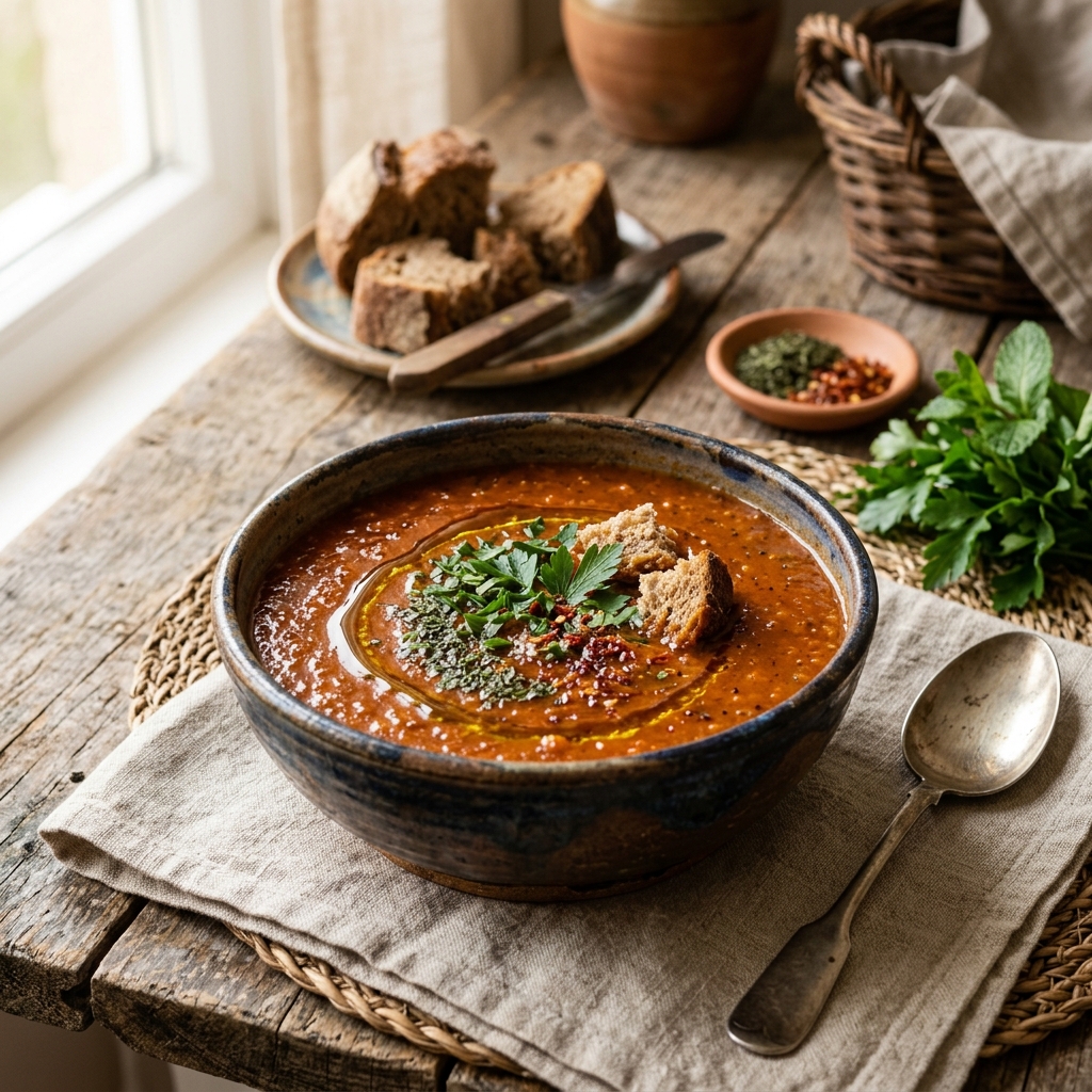 Traditionelle Anatolische Tarhana-Suppe