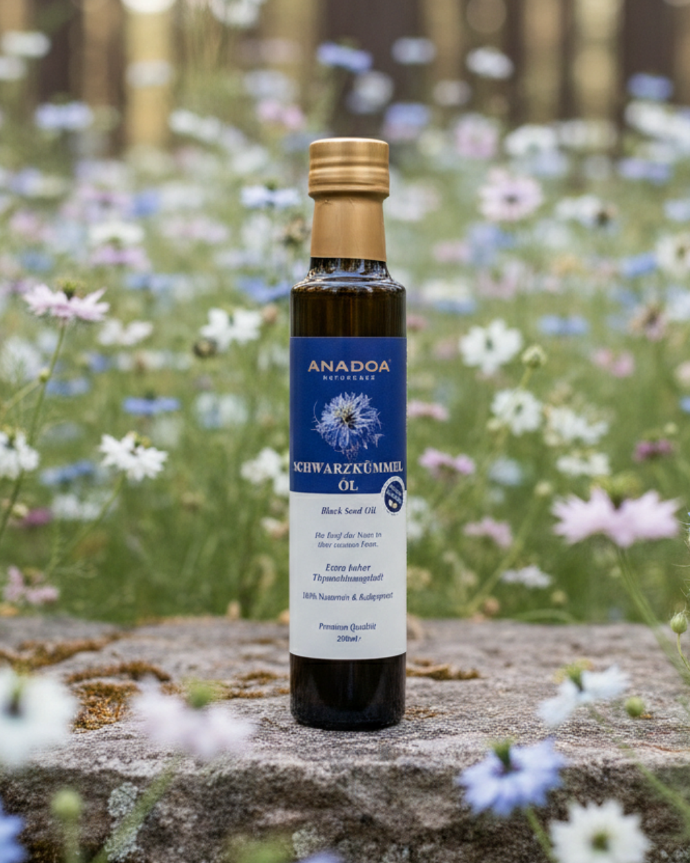 Premium Schwarzkümmelöl Kaltgepresst mit hohem Thymoquinon-Gehalt